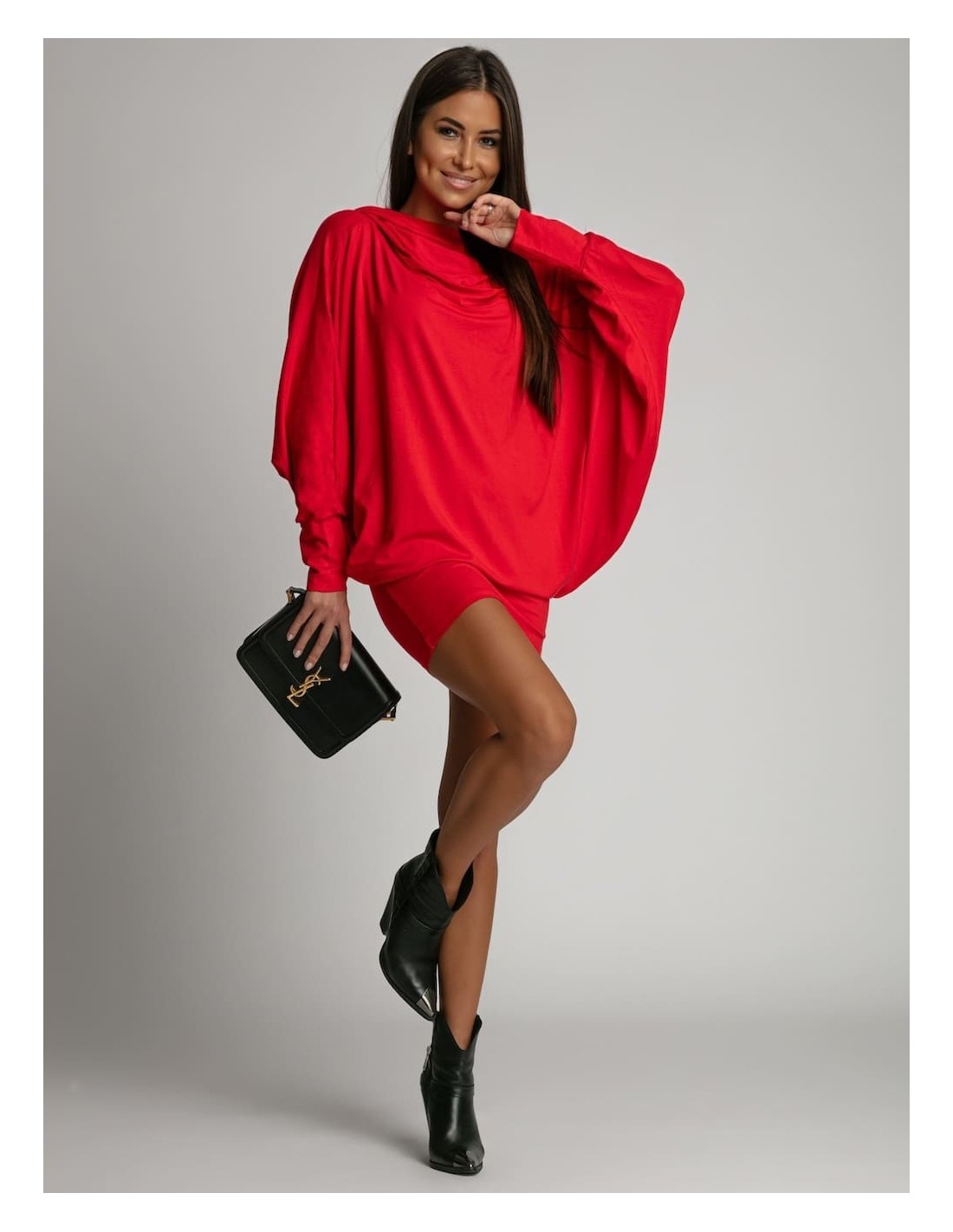 Multifunctional dress/tunic/hoodie 3 in 1 red FG620